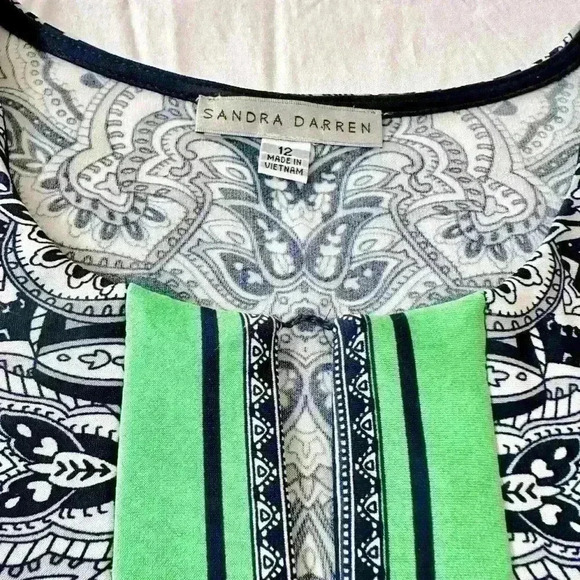 Sandra Darren dress, size 12, green, grey and black, cocktail dress. - Picture 6 of 7